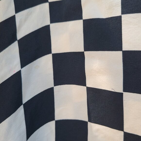 Vtg Josephine Chaus 100% Silk Black White 8 Geometric Modern Minimalist Blouse - Picture 7 of 7